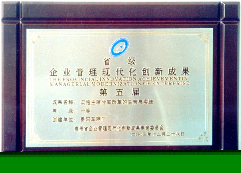 企业管理现代化创新成果一等奖